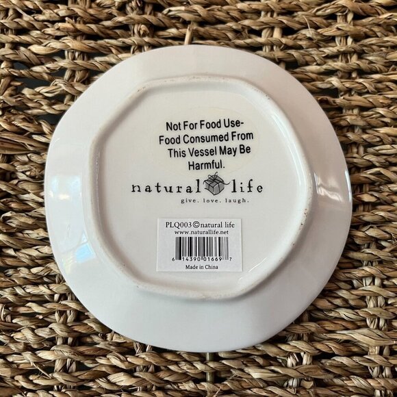 2 NATURAL LIFE Trinket Dish JUST BELIEVE LIVE LOVE LAUGH Floral Ceramic Jewelry - Picture 7 of 9